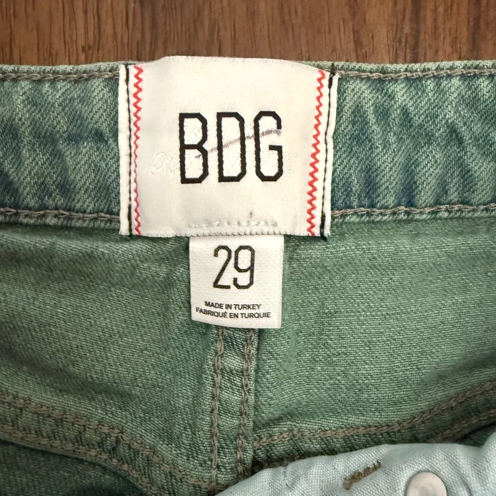 BDG Urban Outfitters Sage Green High Waisted Denim Shorts Women 29 Seafoam Green